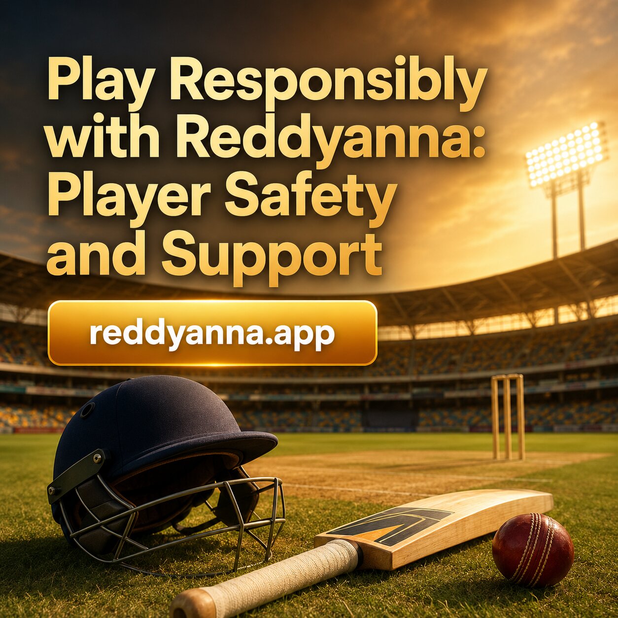 Cricket stadium under lights — responsible gaming on Reddyanna